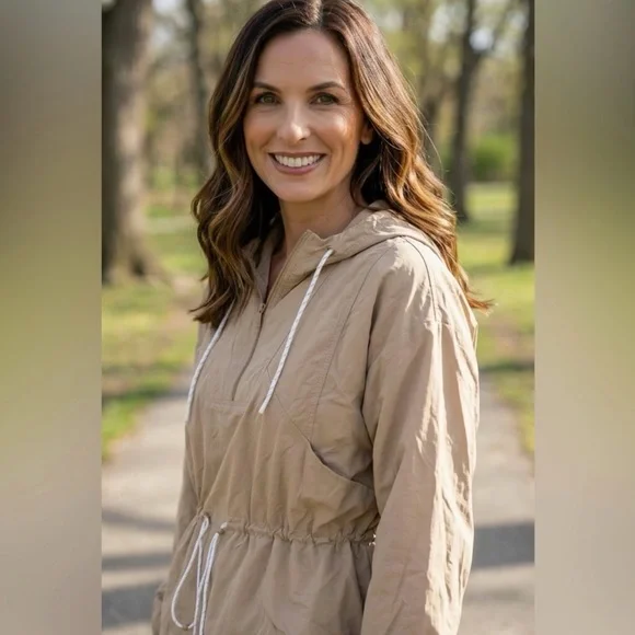 CALIA Women's Tan Utility Anorak with Drawcord Waist - Picture 3 of 14